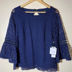 Laundry by Shelli Segal Bell Sleeve Top NWT Sz M